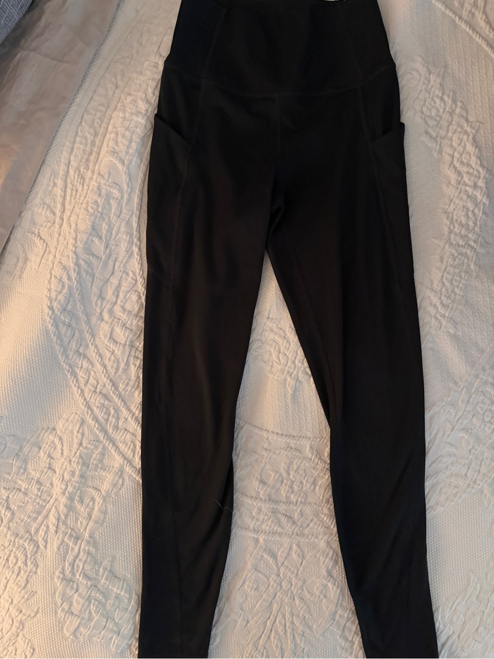 Fabletics Black High-Rise Leggings with Side Pockets